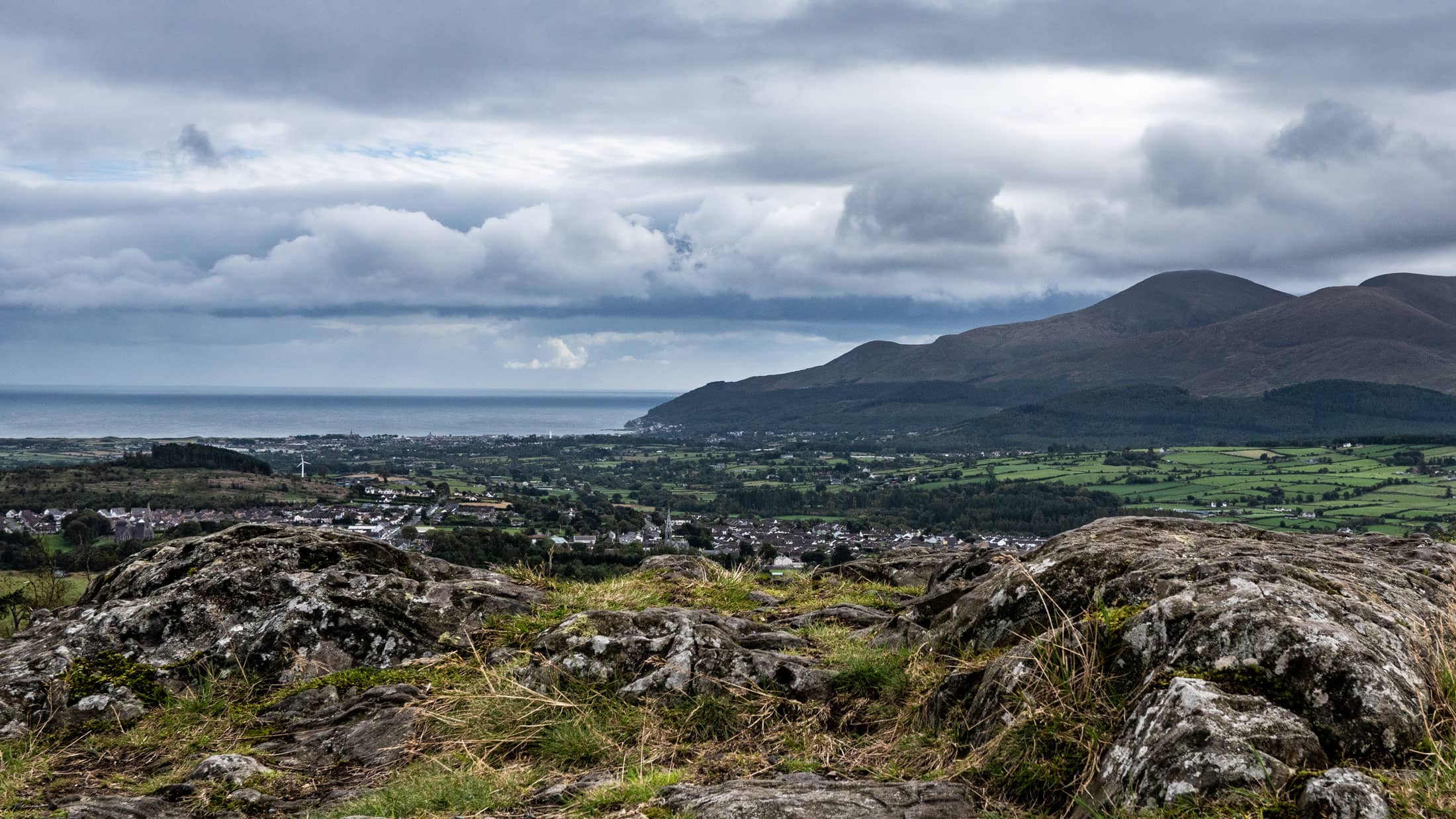 Looking out to the Irish Sea from the foothills of the Mournes